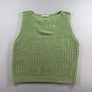 Abercrombie & Fitch Women's Large Green Knit Tank Top Sweater